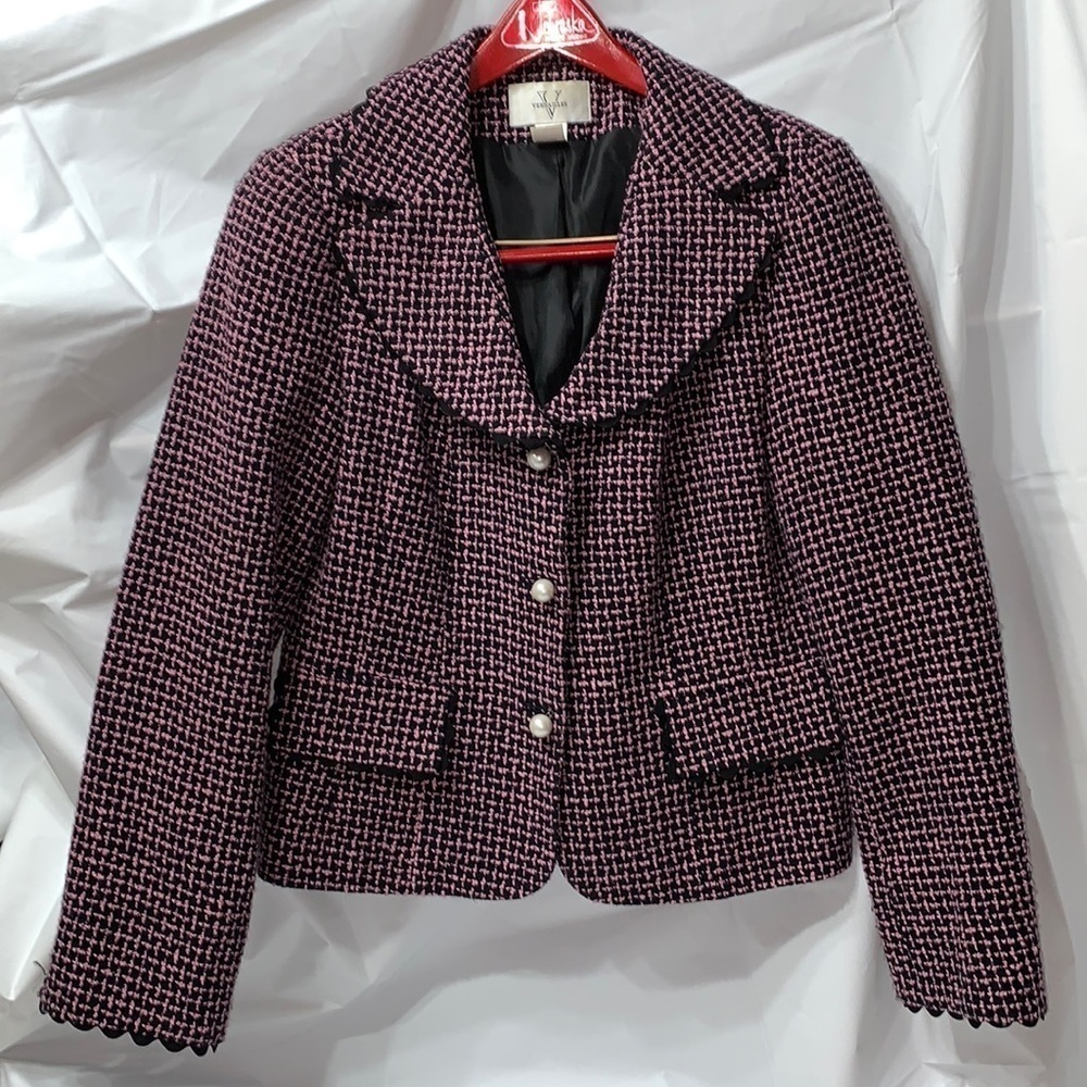 VERSAILLES Pink and Balck Acrylic Jacket Size 6